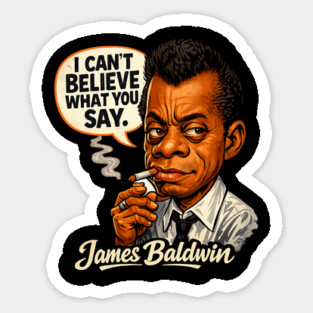 James Baldwin Truth Teller Literary Icon Illustration Sticker