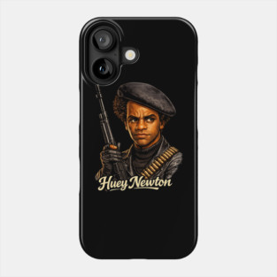 Huey P. Newton Revolutionary Power Portrait Illustration Phone Case