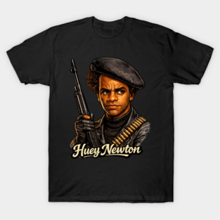 Huey P. Newton Revolutionary Power Portrait Illustration T-Shirt