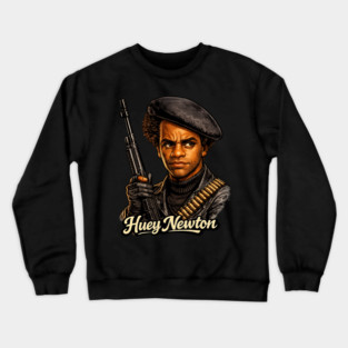 Huey P. Newton Revolutionary Power Portrait Illustration Crewneck Sweatshirt