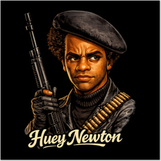 Huey P. Newton Revolutionary Power Portrait Illustration Posters and Art