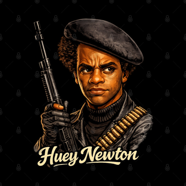 Huey P. Newton Revolutionary Power Portrait Illustration by UrbanLifeApparel