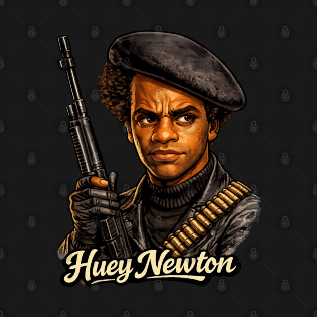 Huey P. Newton Revolutionary Power Portrait Illustration by UrbanLifeApparel