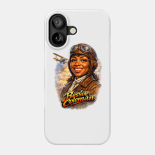 Bessie Coleman Aviation Trailblazer Portrait Illustration Phone Case
