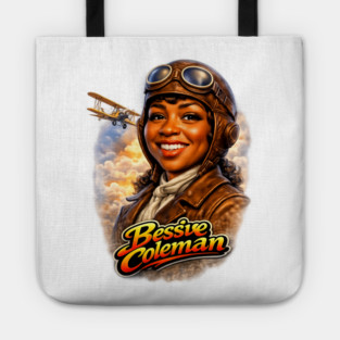 Bessie Coleman Aviation Trailblazer Portrait Illustration Tote