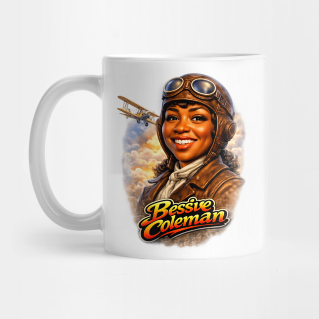 Bessie Coleman Aviation Trailblazer Portrait Illustration by UrbanLifeApparel