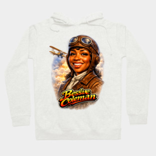 Bessie Coleman Aviation Trailblazer Portrait Illustration Hoodie