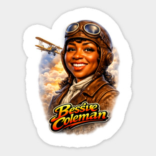 Bessie Coleman Aviation Trailblazer Portrait Illustration Sticker