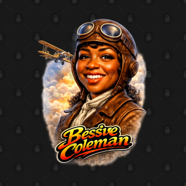 Bessie Coleman Aviation Trailblazer Portrait Illustration by UrbanLifeApparel