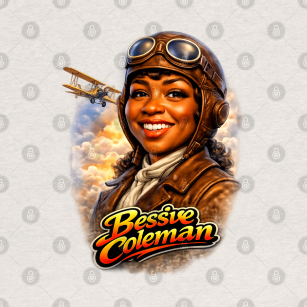 Bessie Coleman Aviation Trailblazer Portrait Illustration by UrbanLifeApparel