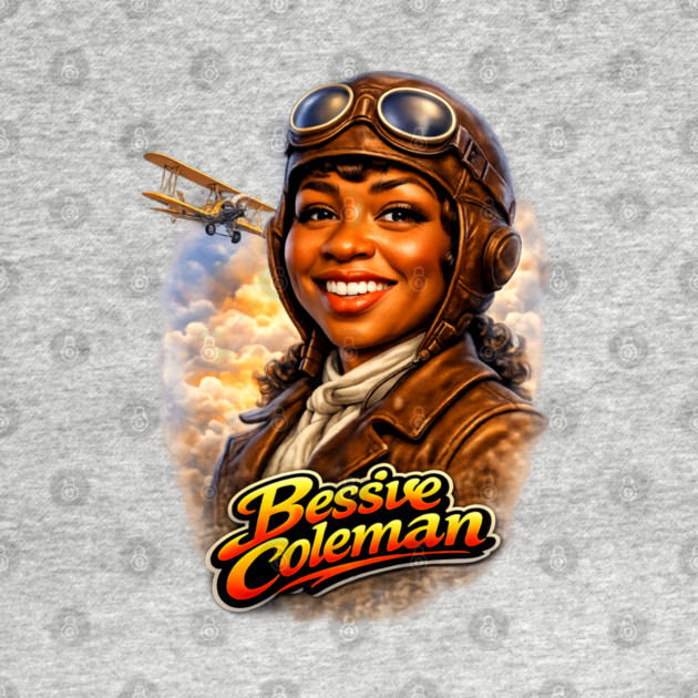 Bessie Coleman Aviation Trailblazer Portrait Illustration by UrbanLifeApparel