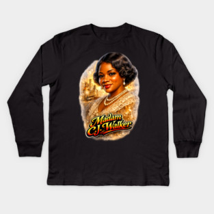 Madam C.J. Walker Beauty Entrepreneur Legacy Kids Long Sleeve T-Shirt