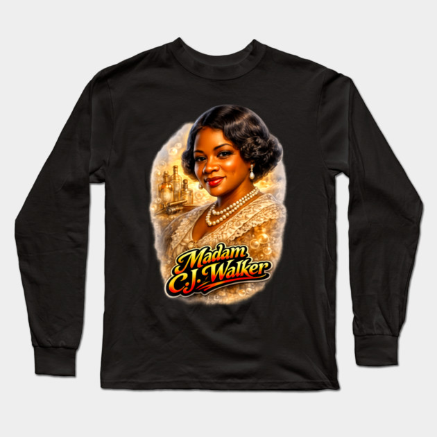 Madam C.J. Walker Beauty Entrepreneur Legacy Long Sleeve T-Shirt by UrbanLifeApparel