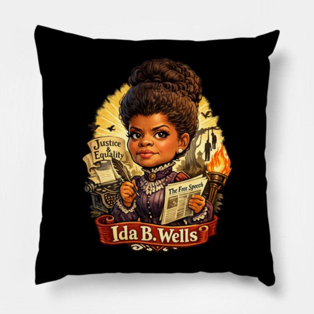 Ida B. Wells Justice & Truth Journalism Pillow by UrbanLifeApparel