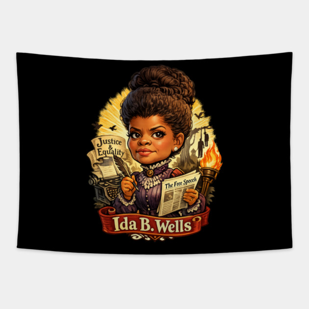 Ida B. Wells Justice & Truth Journalism Tapestry by UrbanLifeApparel