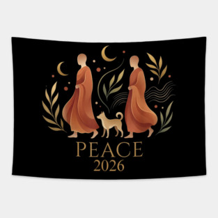 Walk for Peace Monks with Aloka Tapestry