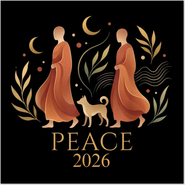 Walk for Peace Monks with Aloka Wall Art by dtr_art