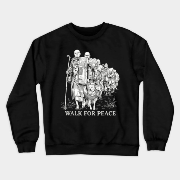 Walk for Peace Monks with Aloka Crewneck Sweatshirt by dtr_art