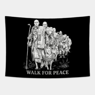 Walk for Peace Monks with Aloka Tapestry