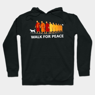 Walk for Peace Monks with Aloka Dog Freedom Hoodie
