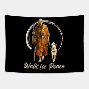 Walk for Peace Monks with Aloka Tapestry