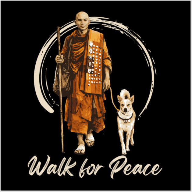 Walk for Peace Monks with Aloka Wall Art by dtr_art