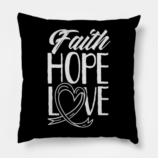 Faith Hope Love Pray Christian Belief Pillow by yangho