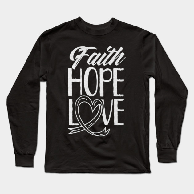 Faith Hope Love Pray Christian Belief Long Sleeve T-Shirt by yangho