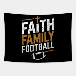 Family Football Christian Tapestry