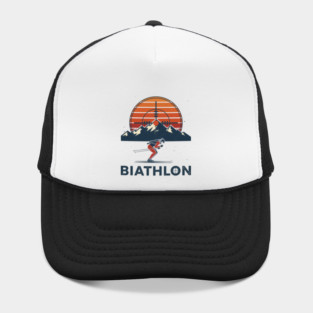 USA Retro  Sunset Alpine Skiing Biathlon 2026 Hat