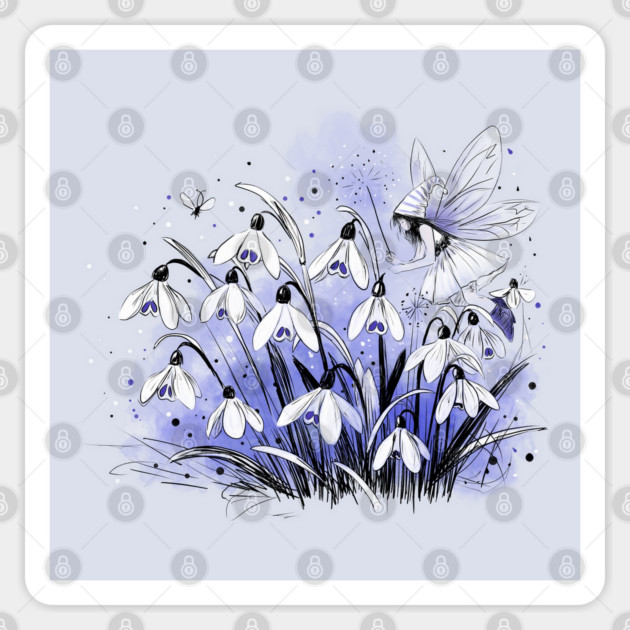 Snowdrop Fairy Sticker by H. R. Sinclair