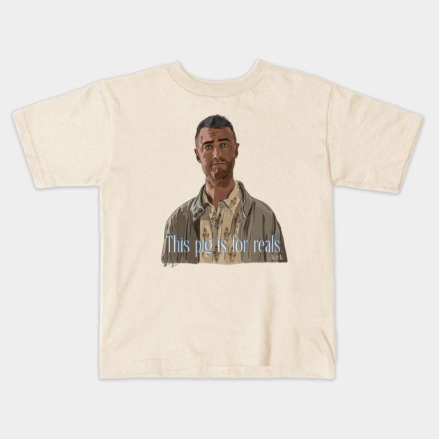 A Film By Kirk: This Pig Is For Reals Kids T-Shirt by 51Deesigns