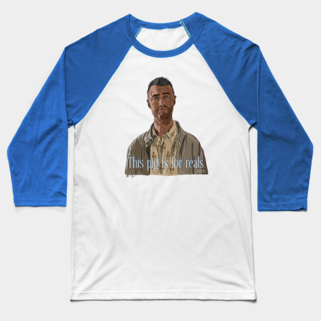 A Film By Kirk: This Pig Is For Reals Baseball T-Shirt by 51Deesigns