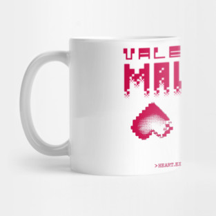 Valentine’s Malware – Glitched Pixel Hearts & Broken Love Code Mug