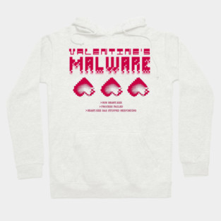 Valentine’s Malware – Glitched Pixel Hearts & Broken Love Code Hoodie