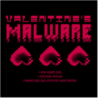 Valentine’s Malware – Glitched Pixel Hearts & Broken Love Code Posters and Art