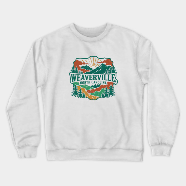 Weaverville NC Vintage Forest Crewneck Sweatshirt by JessArty