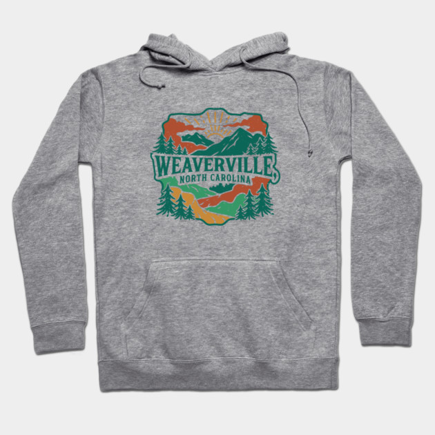 Weaverville NC Vintage Forest Hoodie by JessArty