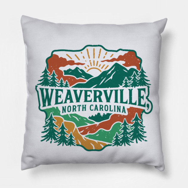 Weaverville NC Vintage Forest Pillow by JessArty