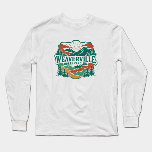 Weaverville NC Vintage Forest Long Sleeve T-Shirt by JessArty