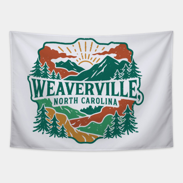 Weaverville NC Vintage Forest Tapestry by JessArty