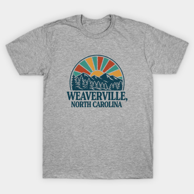 Weaverville NC Retro Sunset T-Shirt by JessArty
