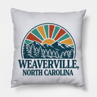 Weaverville NC Retro Sunset Pillow