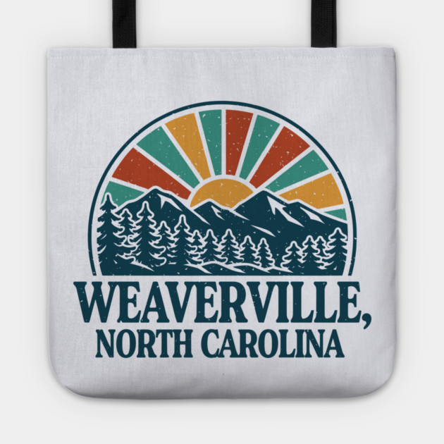 Weaverville NC Retro Sunset Tote by JessArty