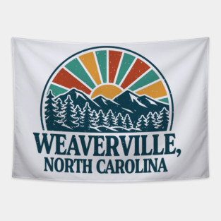 Weaverville NC Retro Sunset Tapestry