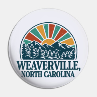 Weaverville NC Retro Sunset Pin