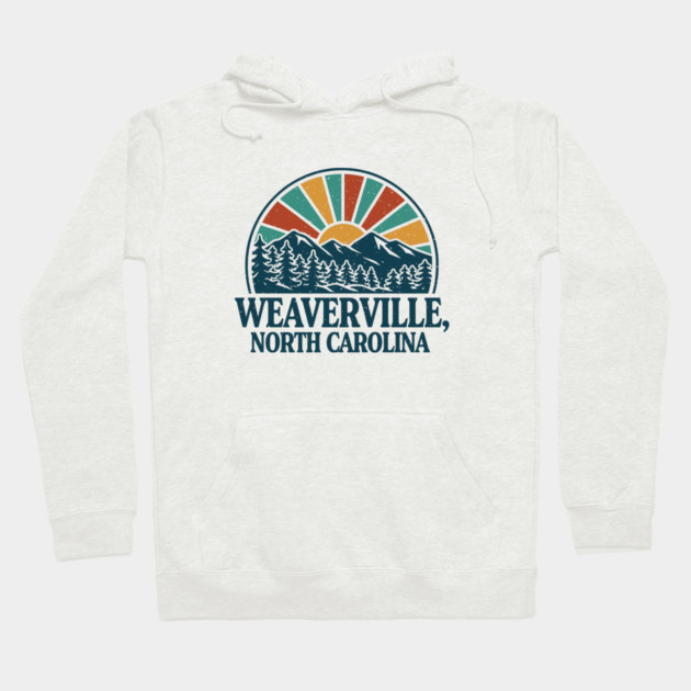 Weaverville NC Retro Sunset Hoodie by JessArty