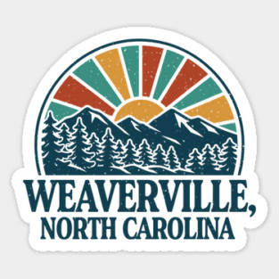 Weaverville NC Retro Sunset Magnet