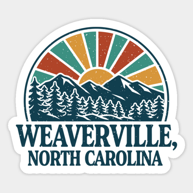 Weaverville NC Retro Sunset Magnet by JessArty