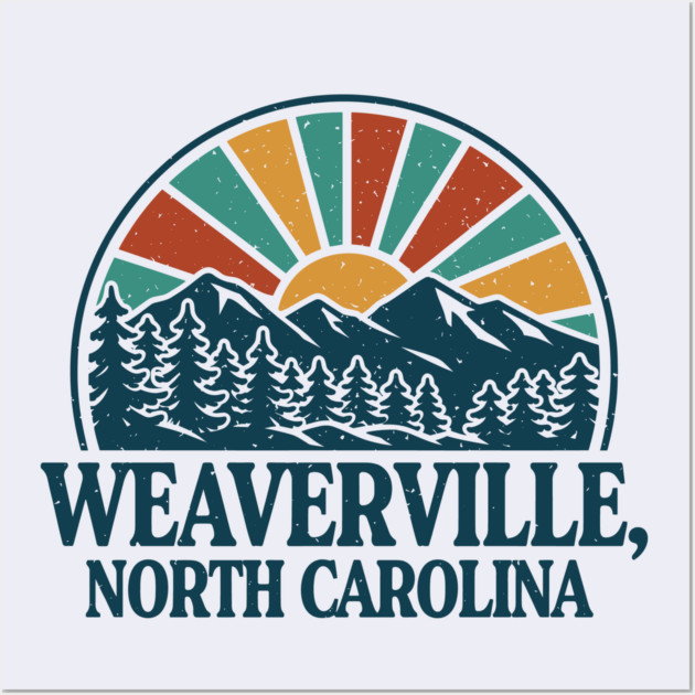 Weaverville NC Retro Sunset Wall Art by JessArty